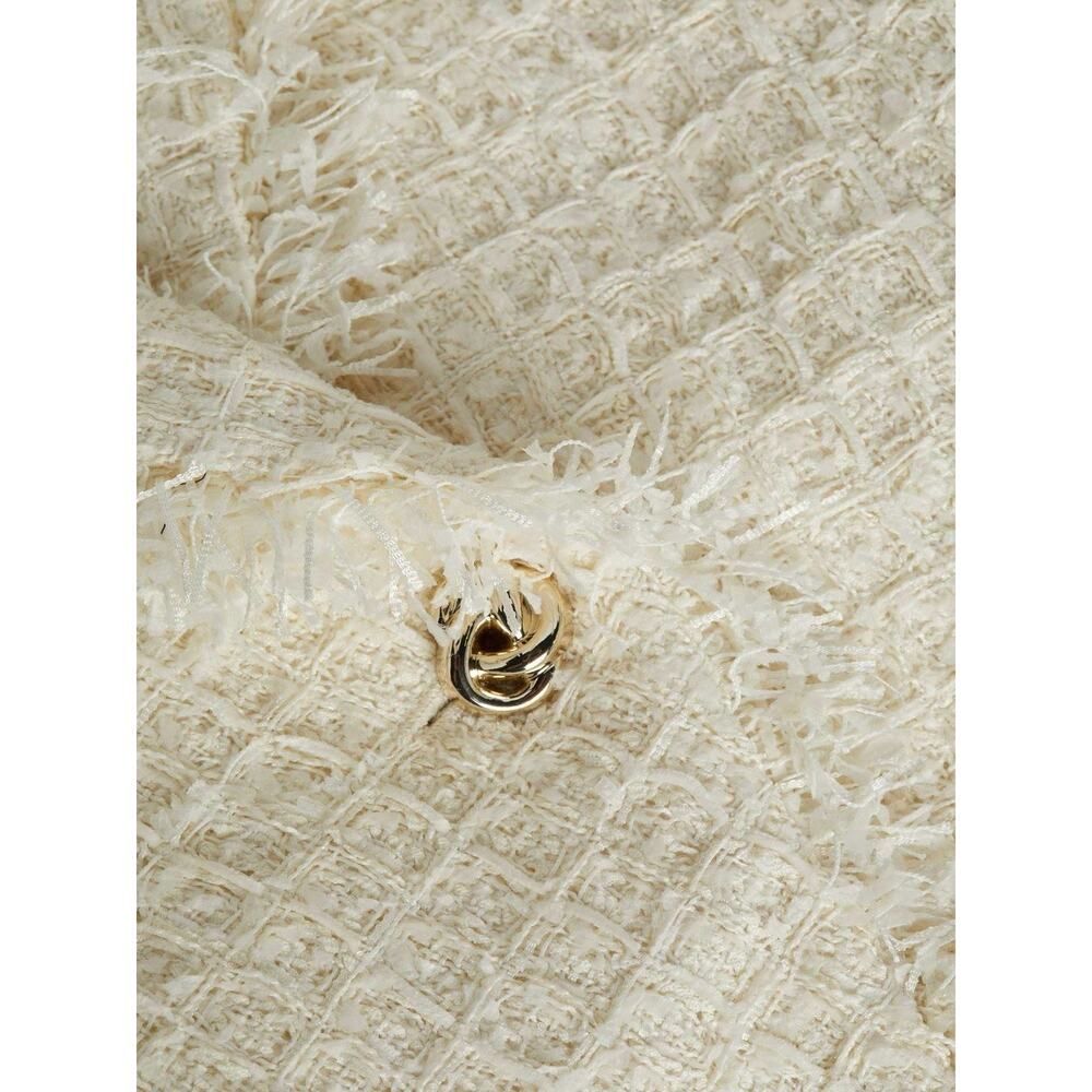 L’Agence Kaisley Tweed Blazer Ivory Gold Button Structured Jacket 2 - Picture 6 of 15